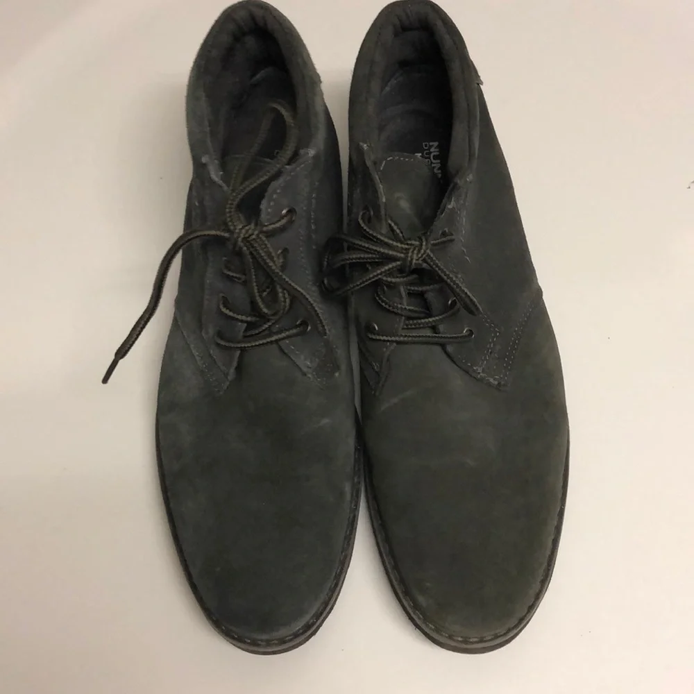 Nunn Bush Men's Memory Foam Chukka Boots Grey Leather Lace Up Size 10